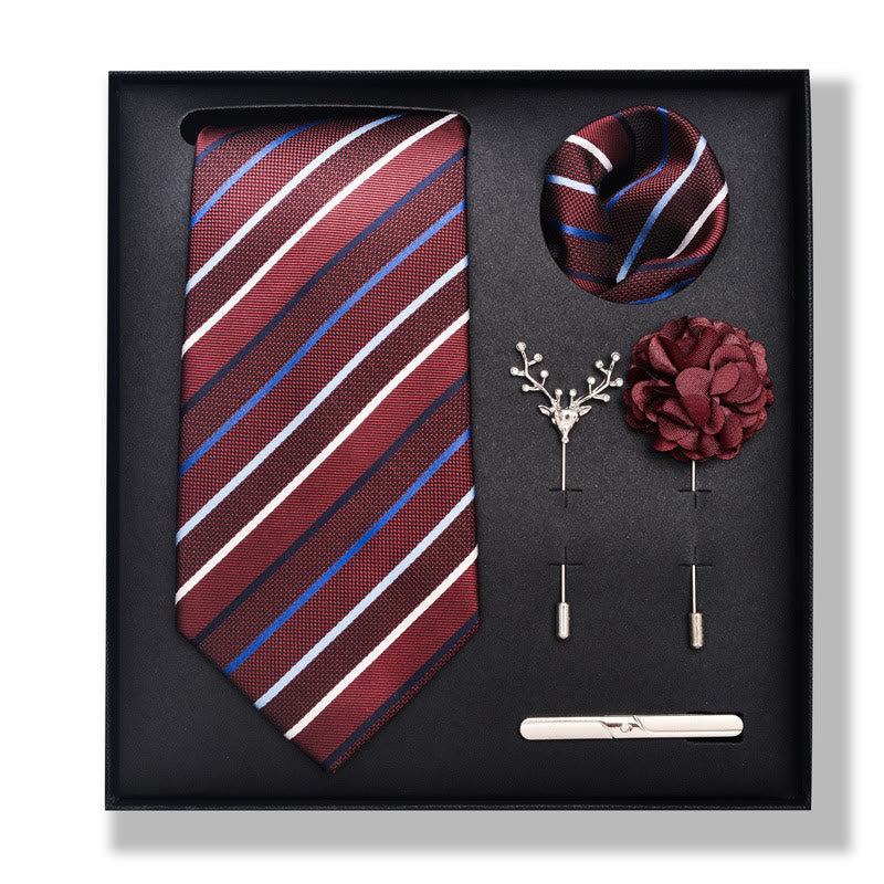 Juego de 5 piezas de broches, corsages y pañuelos de bolsillo elegantes para hombre. - Estilo n.° 5 - image 8