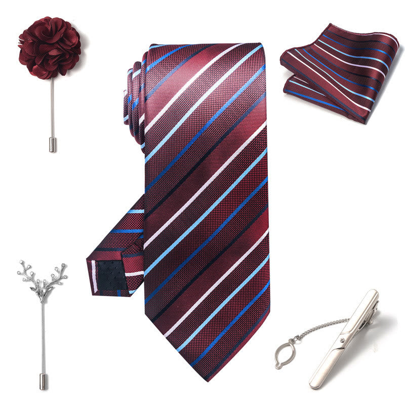 Juego de 5 piezas de broches, corsages y pañuelos de bolsillo elegantes para hombre. - image 9