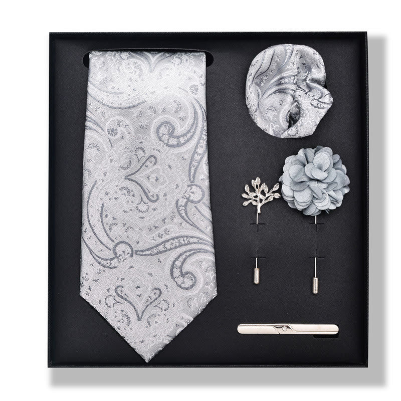 Juego de 5 piezas de broches, corsages y pañuelos de bolsillo elegantes para hombre. - Estilo n.° 13 - image 24