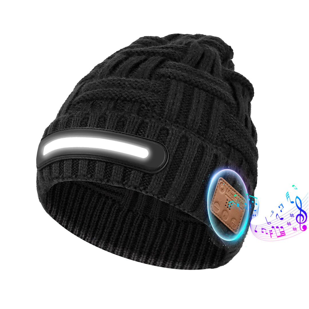 Gorro de invierno cálido con Bluetooth, música y luces - Estilo n.º 1 - Luz blanca + Bluetooth - M (22"-22 7/8") - image 0