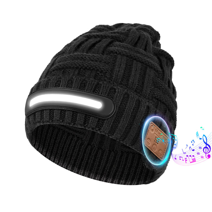 Gorro de invierno cálido con Bluetooth, música y luces - Estilo n.º 1 - Luz blanca + Bluetooth - M (22"-22 7/8") - image 0