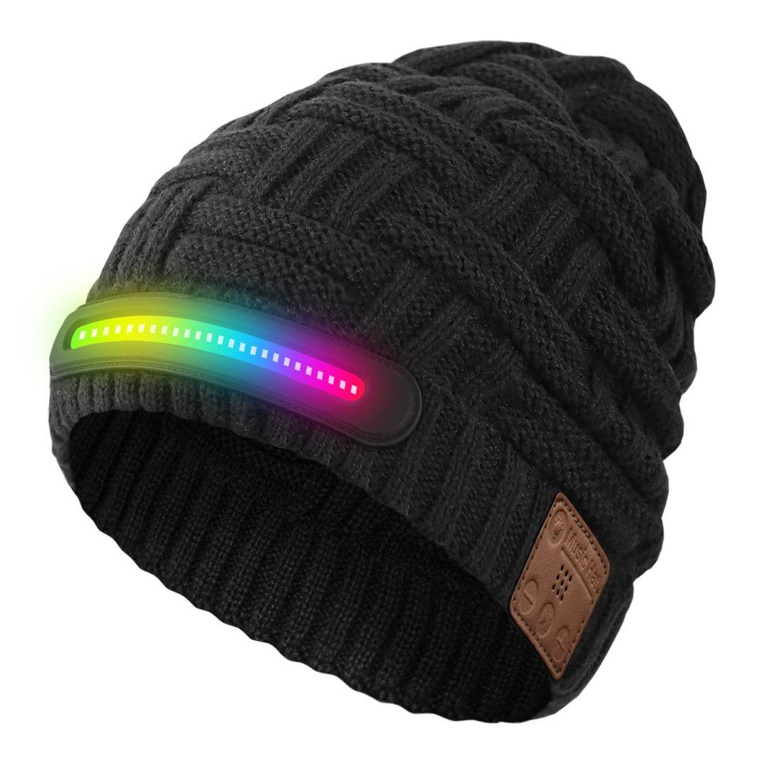 Gorro de invierno cálido con Bluetooth, música y luces - Estilo n.º 1 - Luz de colores + Bluetooth - M (22"-22 7/8") - image 9