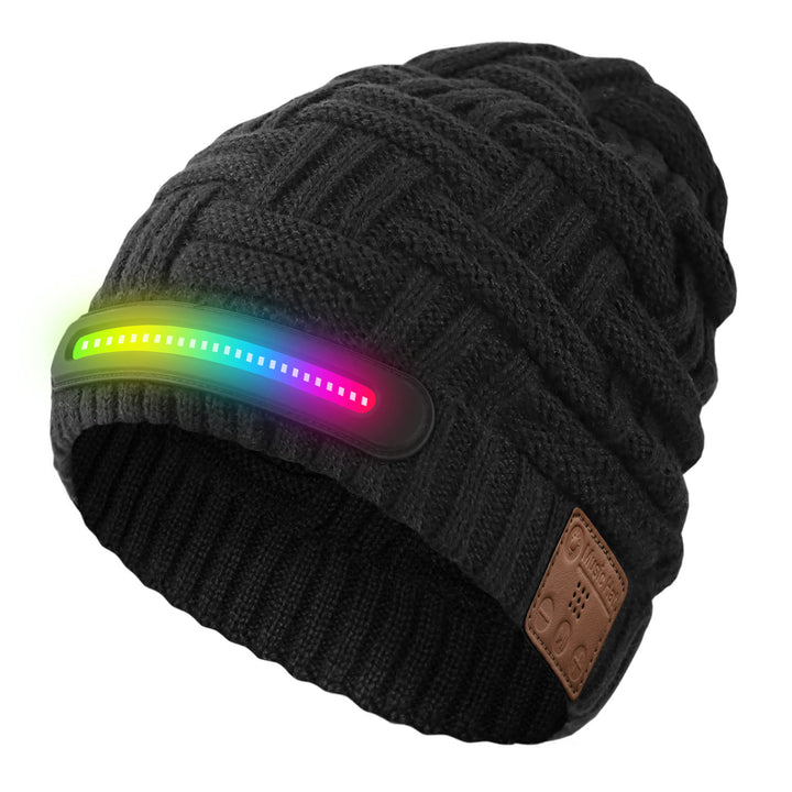 Gorro de invierno cálido con Bluetooth, música y luces - Estilo n.º 1 - Luz de colores + Bluetooth - M (22"-22 7/8") - image 9