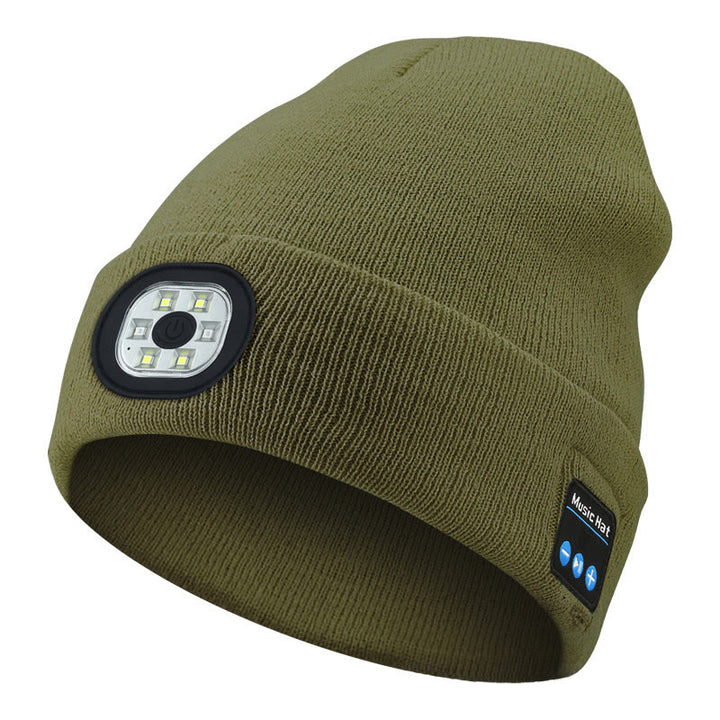 Gorro Bluetooth con música de invierno e iluminación LED - Luz LED y Bluetooth - Verde militar - M (22"-22 7/8") - image 7