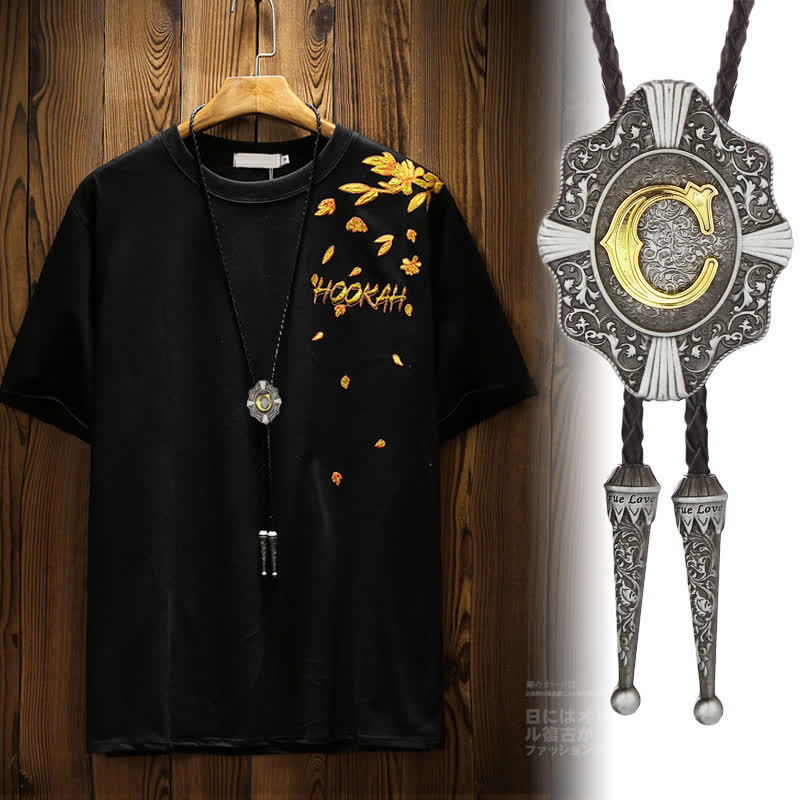 Corbata bolo con iniciales de la A a la Z y diseño de filigrana intrincado. - image 1