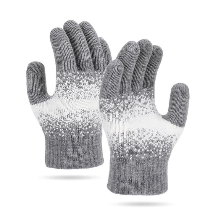 Guantes de punto con patrón moteado y degradado bicolor - Gris - image 0