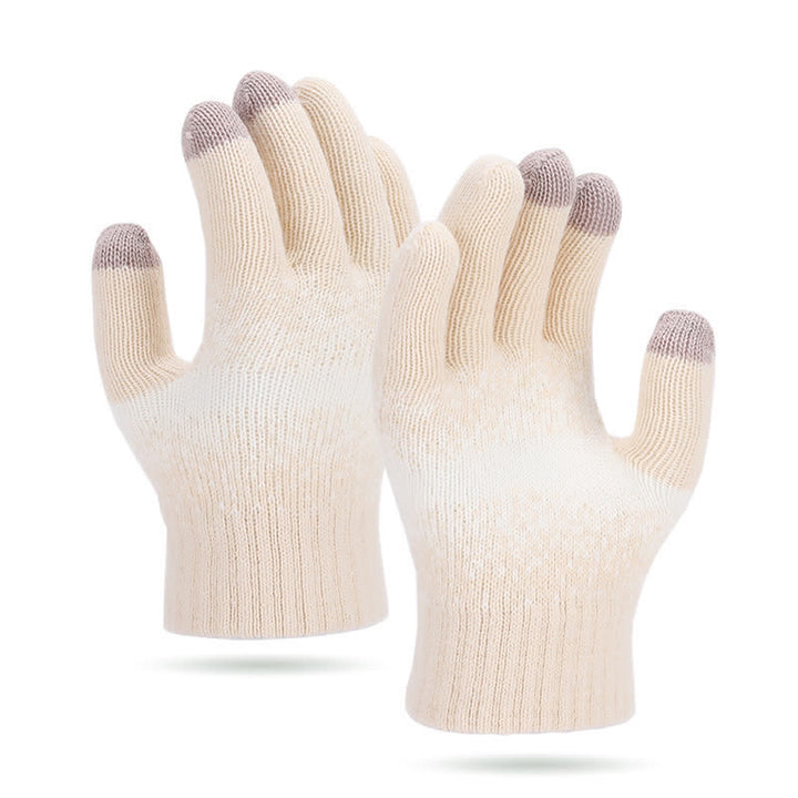 Guantes de punto con patrón moteado y degradado bicolor - Beige - image 9