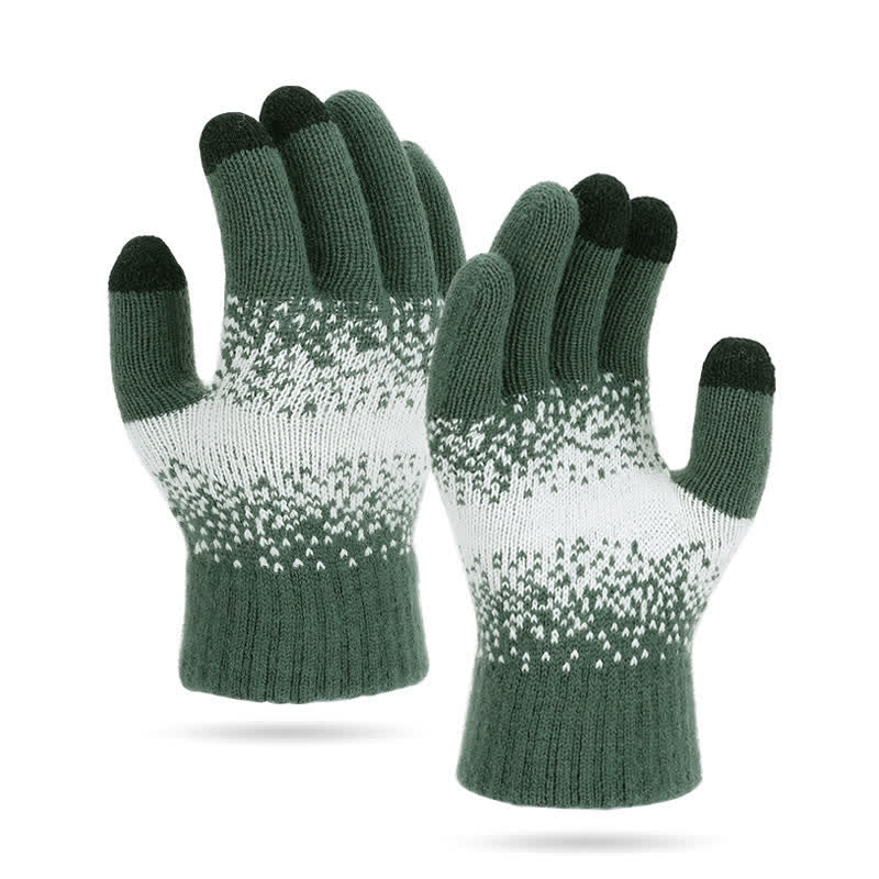 Guantes de punto con patrón moteado y degradado bicolor - Verde - image 8