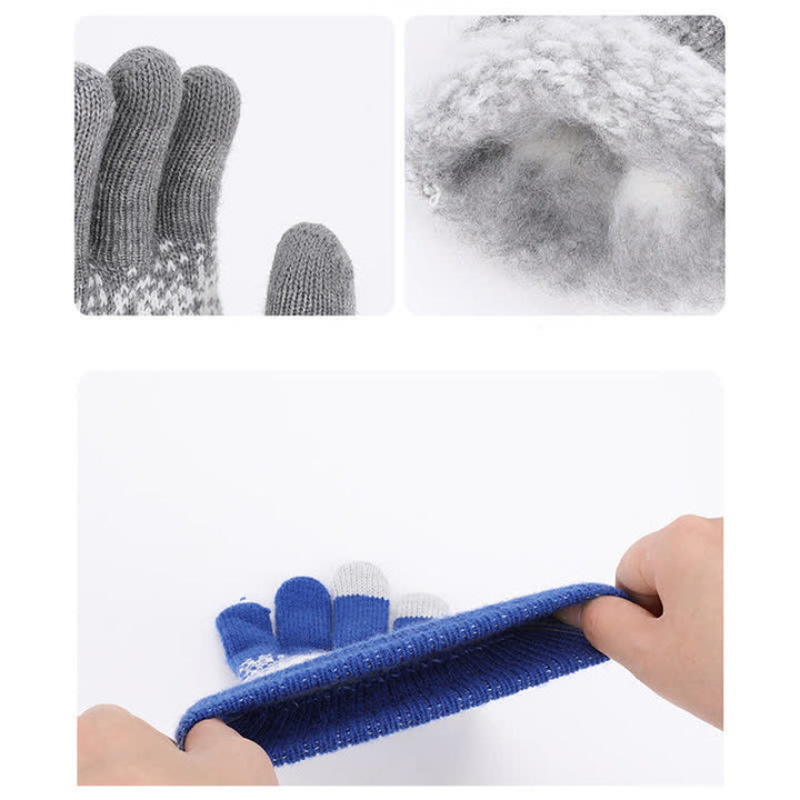 Guantes de punto con patrón moteado y degradado bicolor - image 3