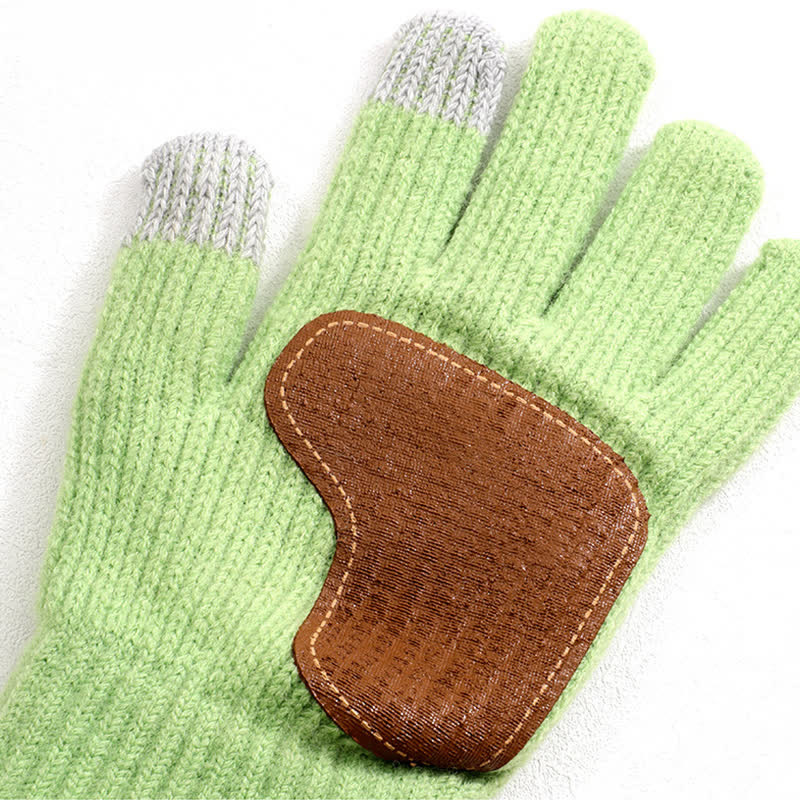 Guantes de punto con refuerzo de piel antideslizante y cálido en la palma. - image 2