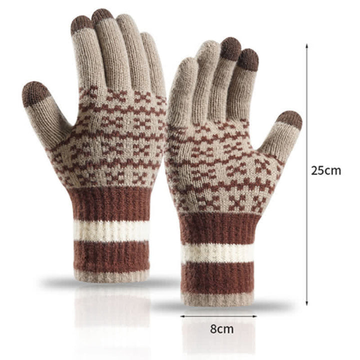 Guantes de punto de estilo étnico con elegante estampado geométrico - image 6