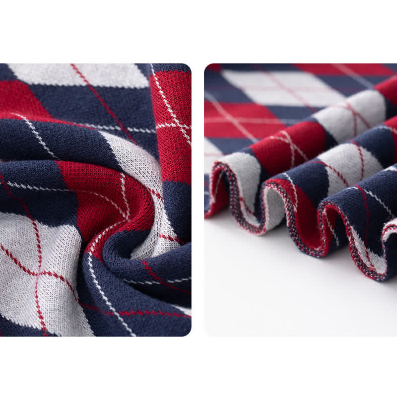 Bufanda de negocios sofisticada para hombre con estampado de rombos - image 1