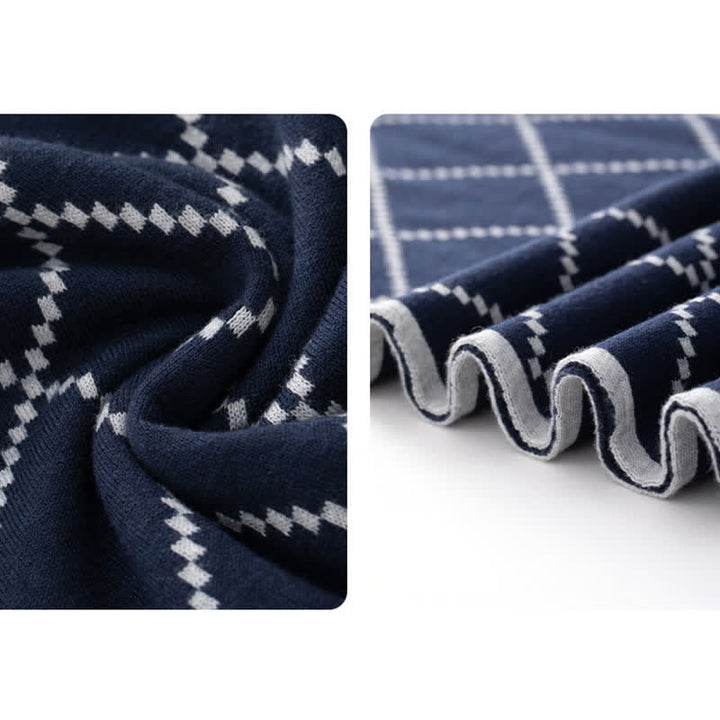 Pañuelo de negocios con patrón de rombos para caballero, elegante y corporativo - image 1