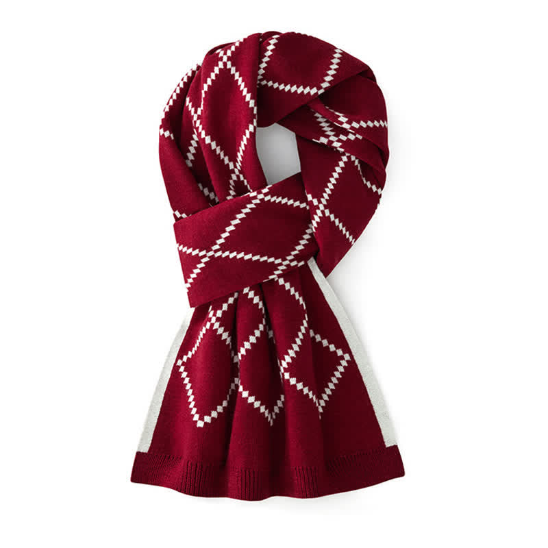 Pañuelo de negocios con patrón de rombos para caballero, elegante y corporativo - Rojo - image 3