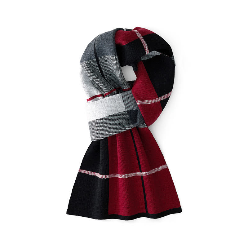 Bufanda de punto bicolor para hombre, ideal para el invierno y para mantener el calor. - Estilo n.° 3 - image 2