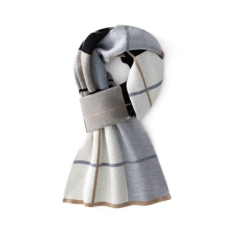 Bufanda de punto bicolor para hombre, ideal para el invierno y para mantener el calor. - Estilo n.° 2 - image 1