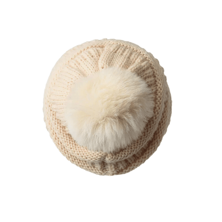Gorro de invierno de punto para mujer con pompón para el pelo, ideal para mantener el calor. - image 2