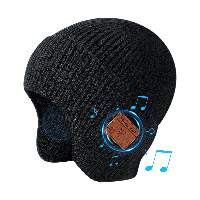 Gorro de punto desmontable con luces y música Bluetooth para invierno - Negro - Bluetooth - M (22"-22 7/8") - image 8