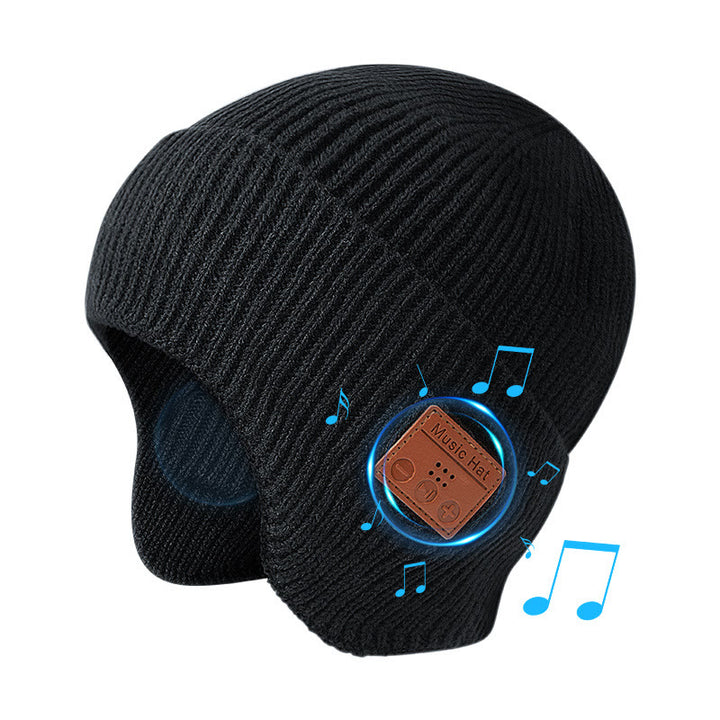 Gorro de punto desmontable con luces y música Bluetooth para invierno - Negro - Bluetooth - M (22"-22 7/8") - image 8