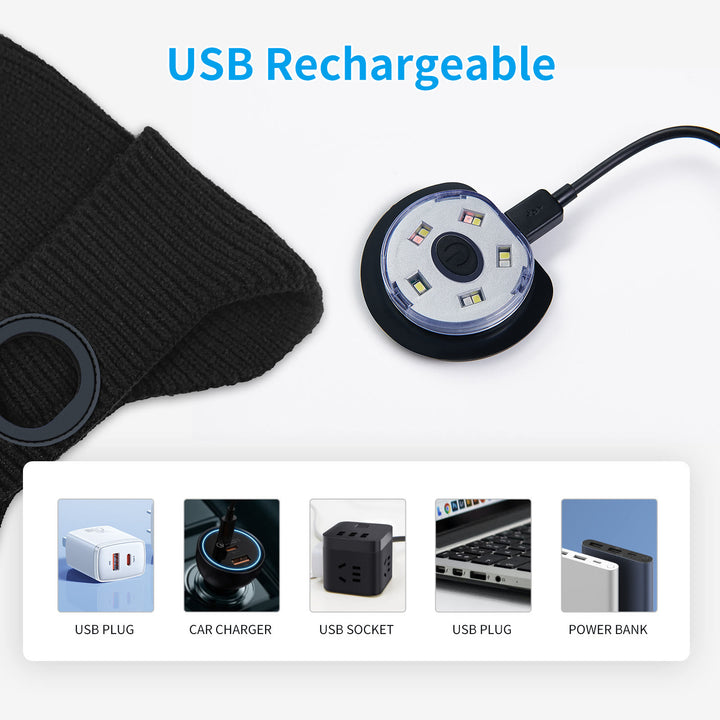 Gorro de punto desmontable con luces y música Bluetooth para invierno - image 4