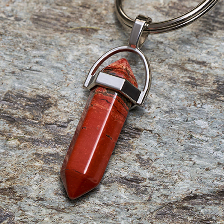 Navaja plegable de latón de colores con forma de mano de Buda y collar de piedra roja - image 9