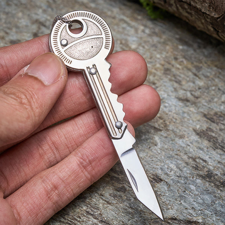 Llavero con navaja plegable práctica y collar de plata - Solo llavero - image 5