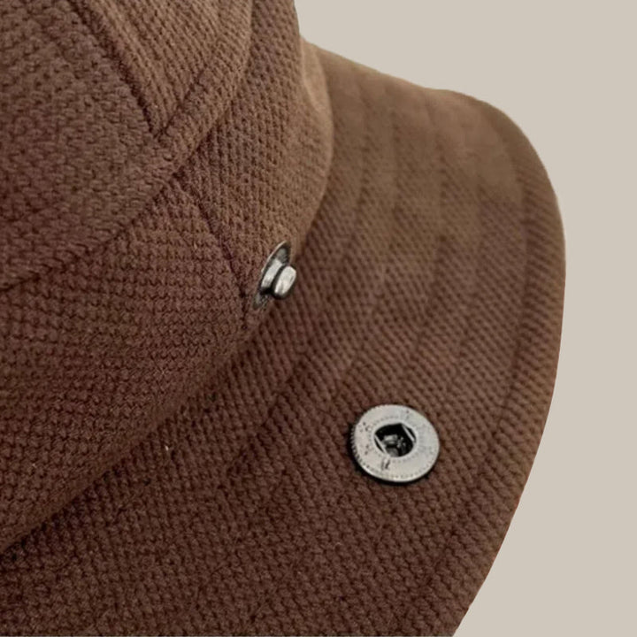 Sombrero de pescador marrón de invierno con ala doblada para mantener el calor - image 2