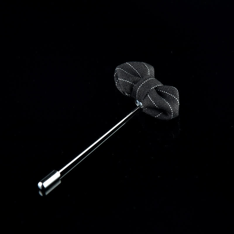 Pin de solapa con forma de pajarita a rayas para ropa formal masculina - Estilo n.° 2 - Negro - image 3