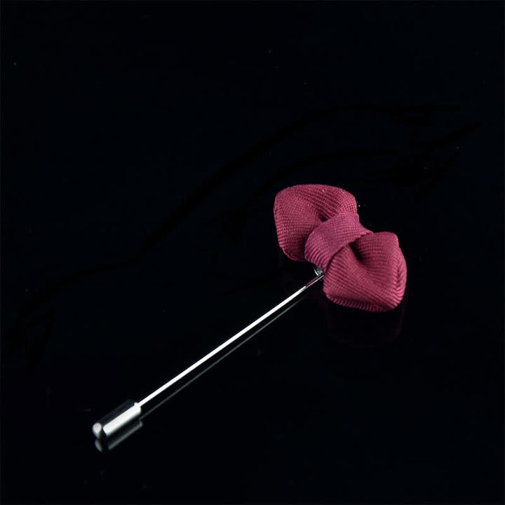 Pin de solapa de tela con forma de pajarita puntiaguda para hombre, ideal para bodas. - Vino tinto - image 9