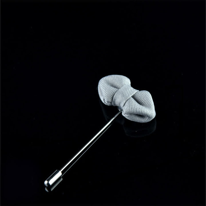 Pin de solapa de tela con forma de pajarita puntiaguda para hombre, ideal para bodas. - Gris claro - image 13
