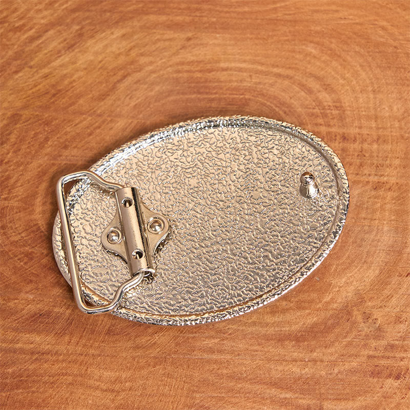 Cinturón de cuero con hebilla DIY de concha tallada plateada y negra - image 2