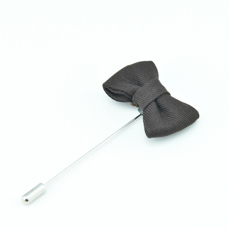 Pin de solapa de tela con forma de pajarita para boda de hombre - Café - image 15