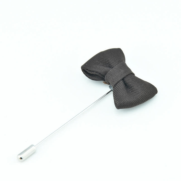 Pin de solapa de tela con forma de pajarita para boda de hombre - Café - image 15