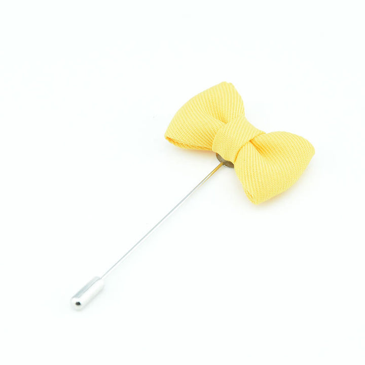 Pin de solapa de tela con forma de pajarita para boda de hombre - Amarillo - image 17