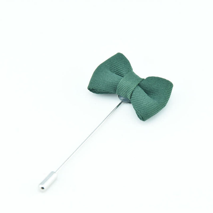 Pin de solapa de tela con forma de pajarita para boda de hombre - Verde oscuro - image 13
