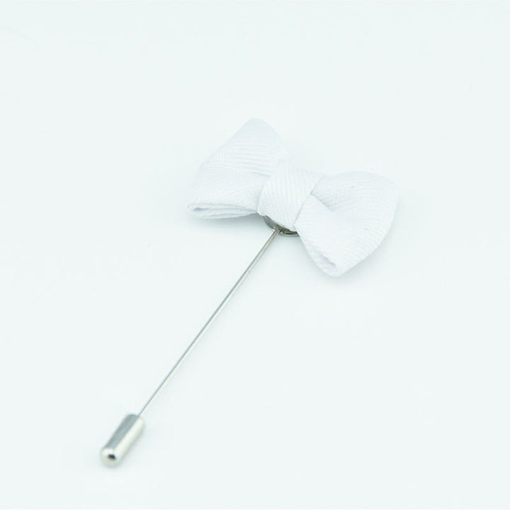 Pin de solapa de tela con forma de pajarita para boda de hombre - Blanco - image 10