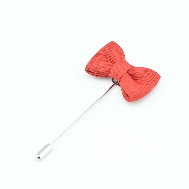 Pin de solapa de tela con forma de pajarita para boda de hombre - Rojo - image 20