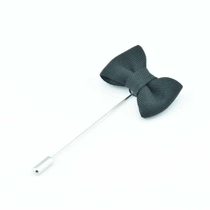 Pin de solapa de tela con forma de pajarita para boda de hombre - Negro - image 14