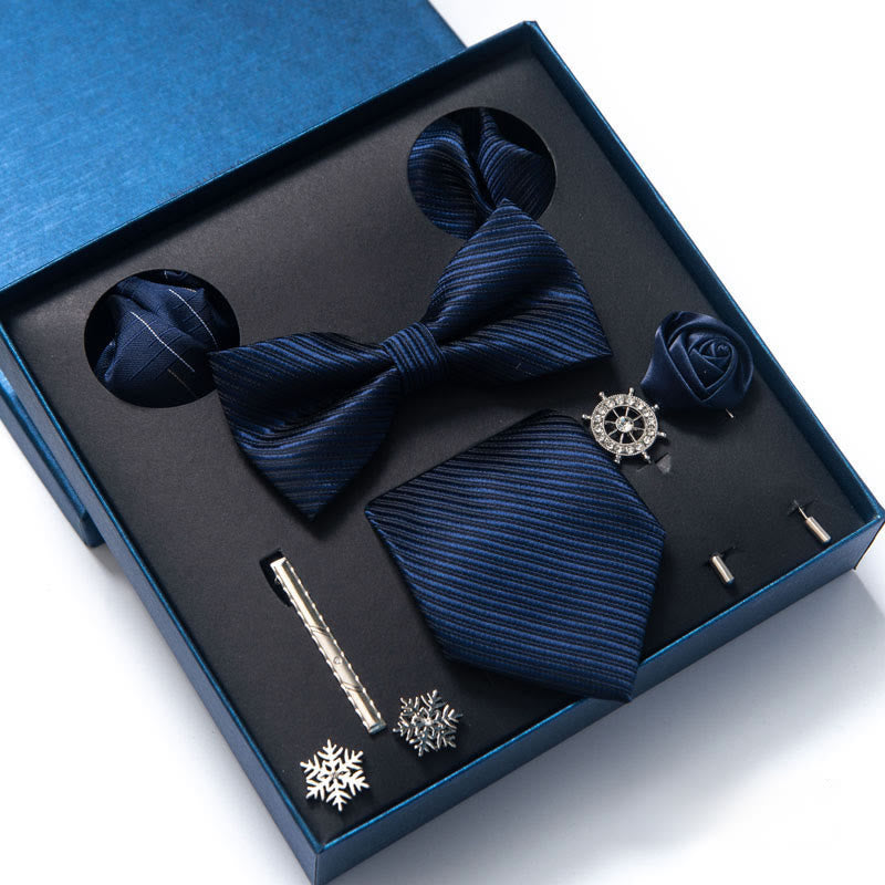 Juego de 8 piezas de pajarita, pañuelo de bolsillo y broche para corbata - Estilo n.° 3 - image 4