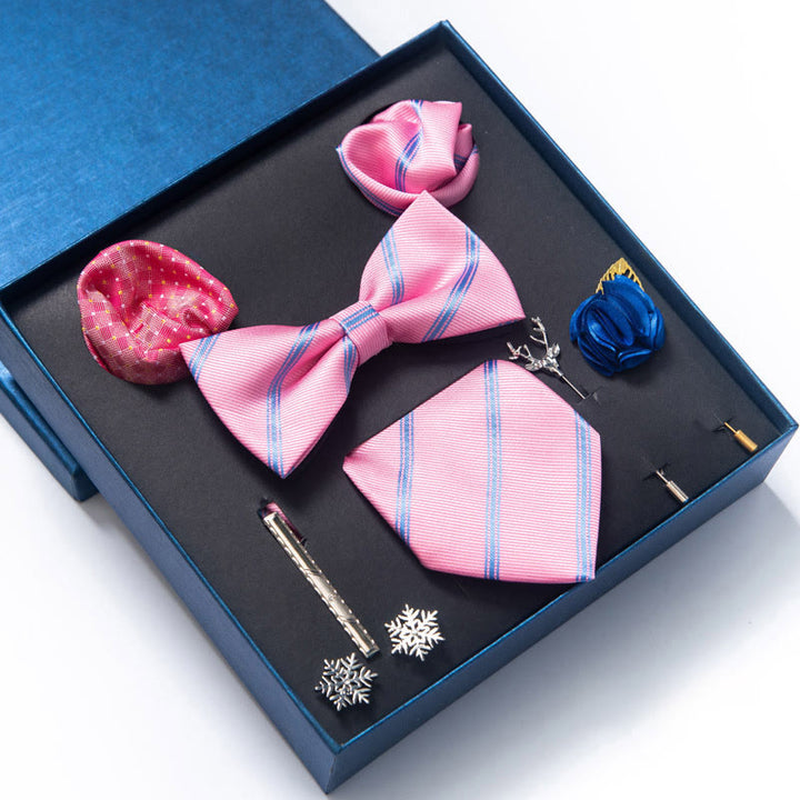 Juego de 8 piezas de pajarita, pañuelo de bolsillo y broche para corbata - Estilo n.° 8 - image 14