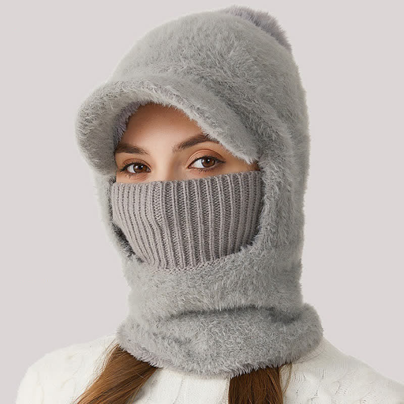 Gorro de punto con visera 3 en 1, bufanda y mascarilla. - image 2