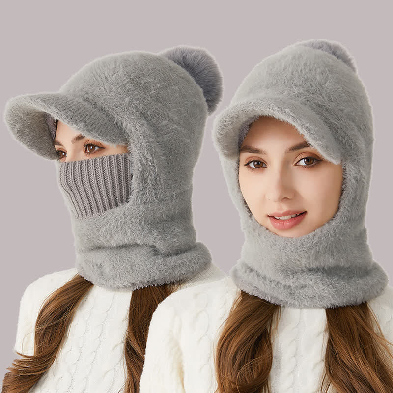 Gorro de punto con visera 3 en 1, bufanda y mascarilla. - image 1