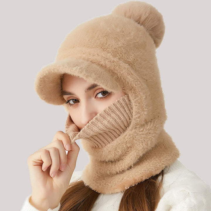 Gorro de punto con visera 3 en 1, bufanda y mascarilla. - image 4