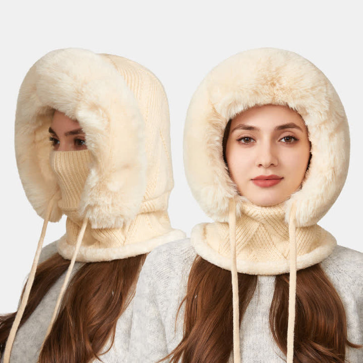 Gorro de punto 3 en 1 de felpa con tejido de sarga, bufanda y mascarilla - image 9