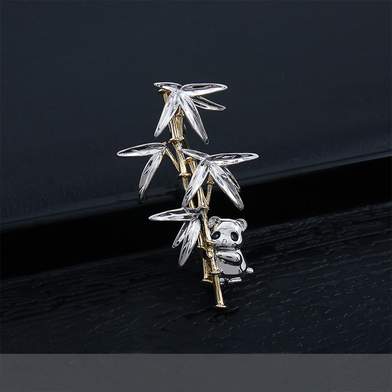 Broche de bambú con perlas y panda exquisito para hombre - Estilo n.° 2 - image 1