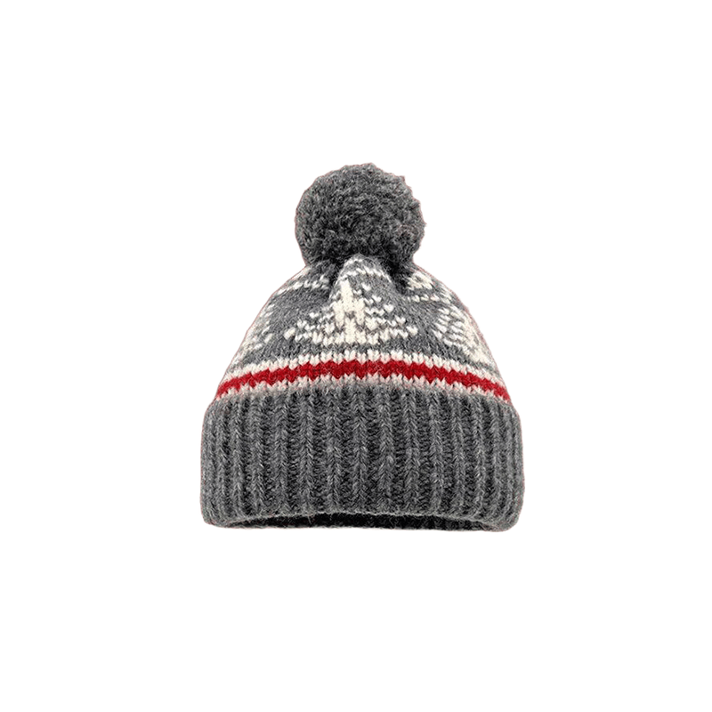 Gorro de invierno de punto para mujer estilo Fair Island - Gris oscuro - M(22"-22 7/8") - image 3