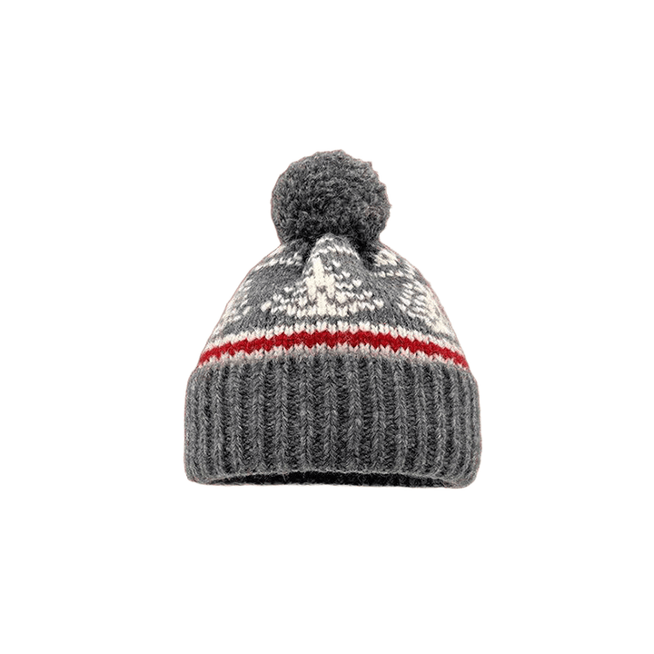 Gorro de invierno de punto para mujer estilo Fair Island - Gris oscuro - M(22"-22 7/8") - image 3