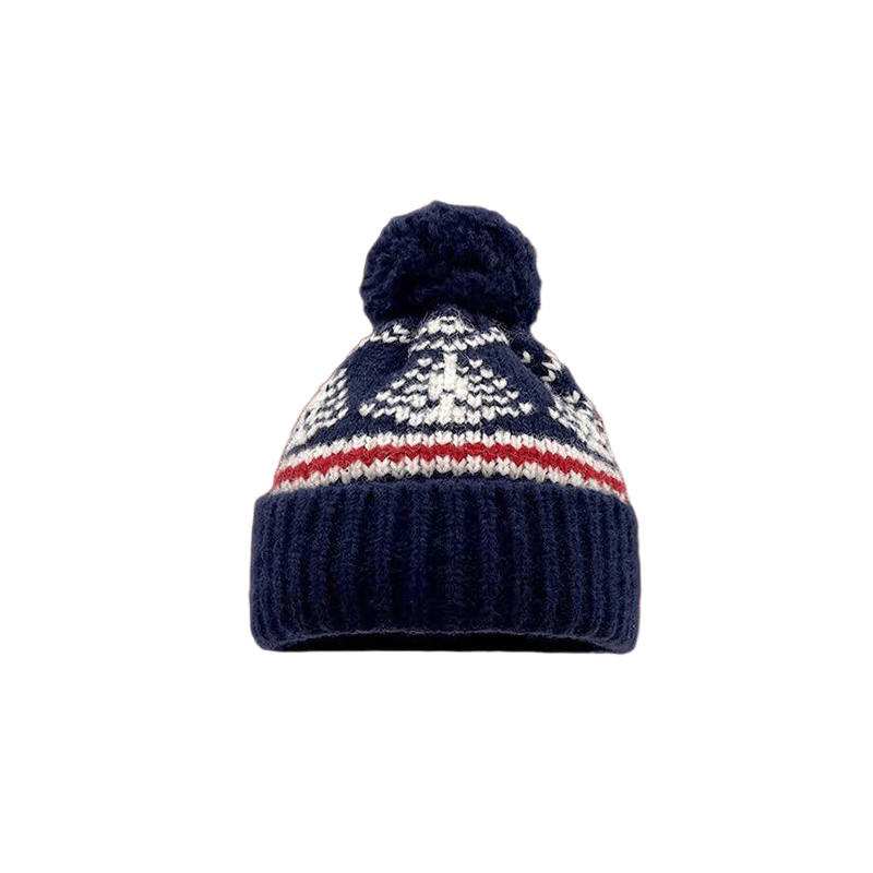 Gorro de invierno de punto para mujer estilo Fair Island - Azul marino - M(22"-22 7/8") - image 1