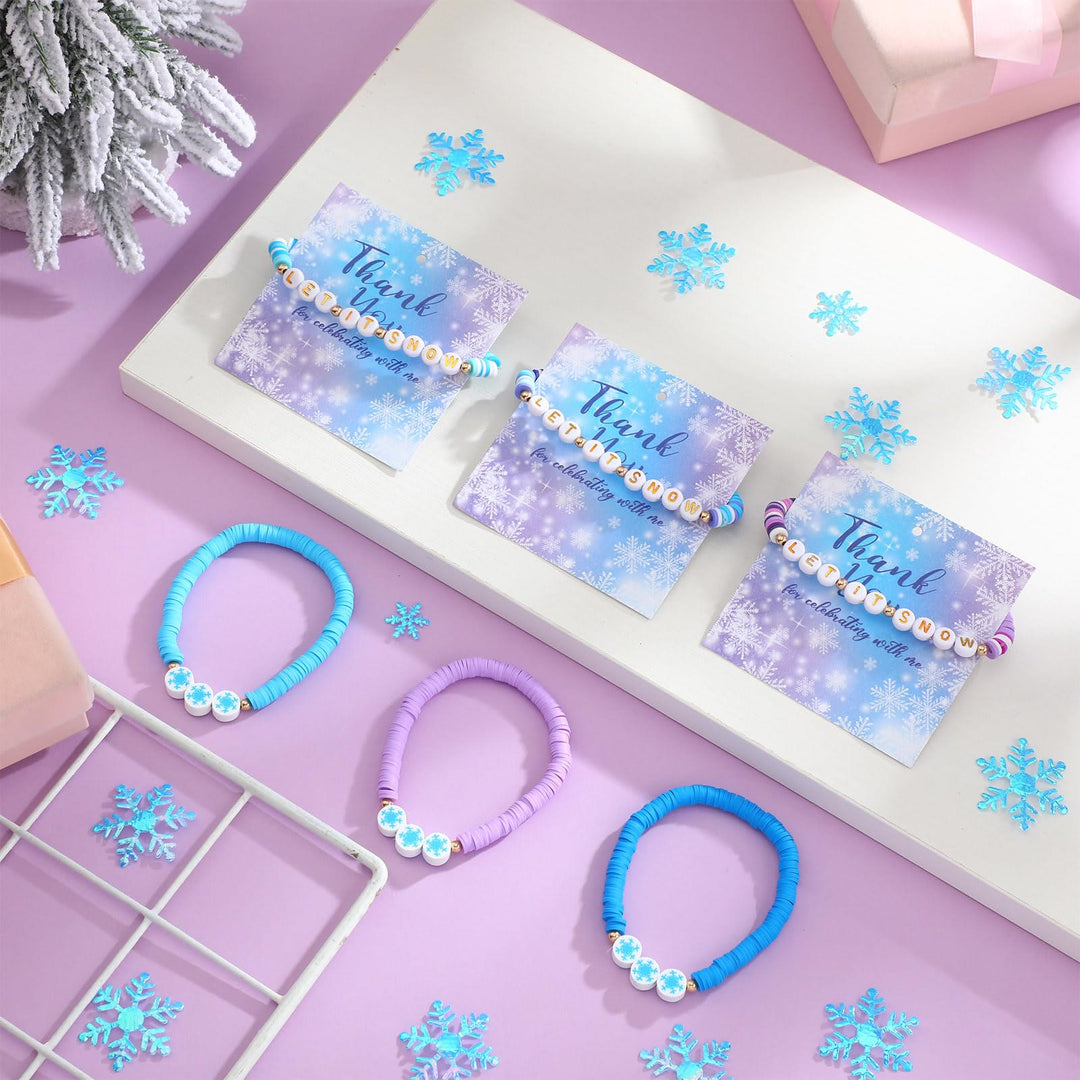 6 pulseras navideñas de copos de nieve con tarjeta de felicitación - image 7
