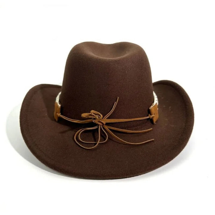 Sombrero vaquero de estilo western para hombre con ala ancha y cinturón metálico - image 3